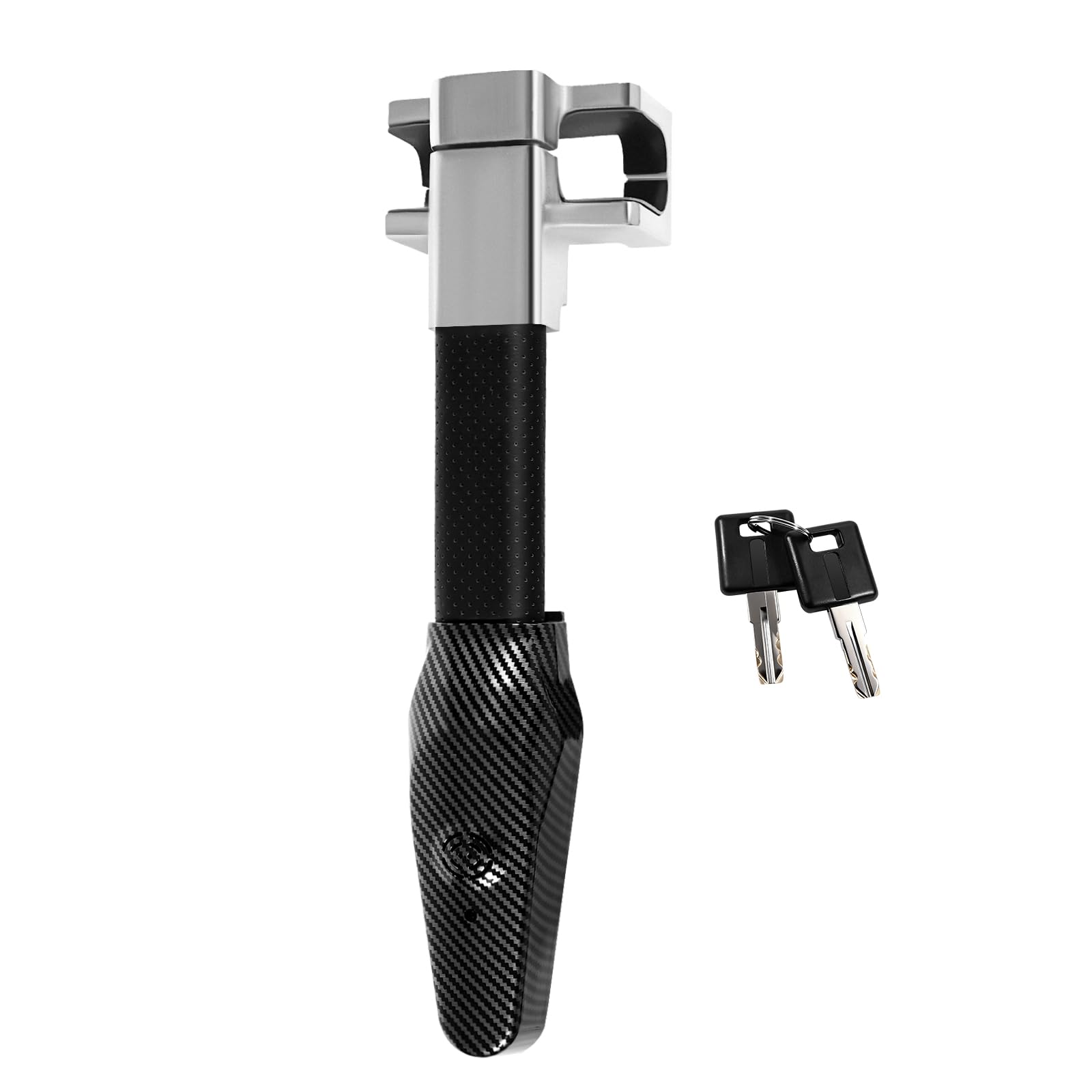 Steering Wheel Lock with Alarm, 130dB Heavy Duty Anti-Theft Car Device with Motion Sensor Universal Fit for Car Truck Van SUV, Black
