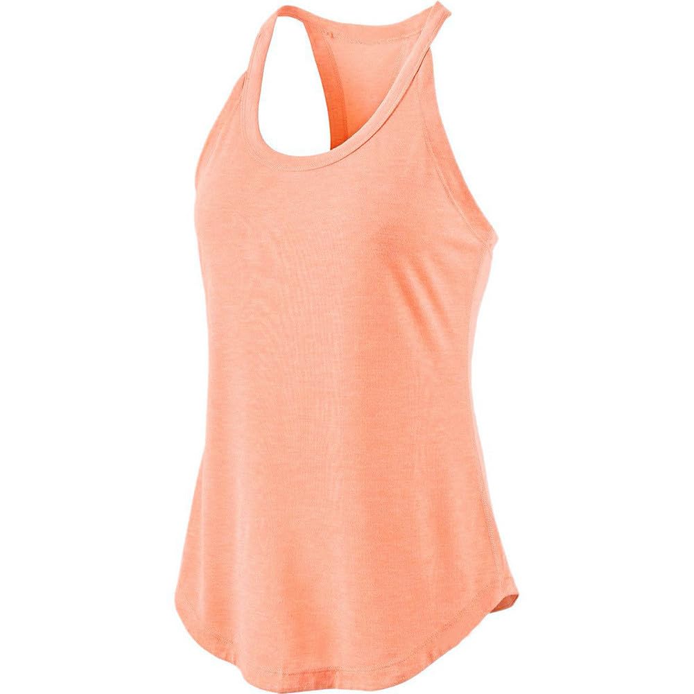 Racerback Tank Tops Womens 2026 Sleeveless Workout Shirt Tee Vest Athletic Gym Running Yoga Curved Hem Activewear