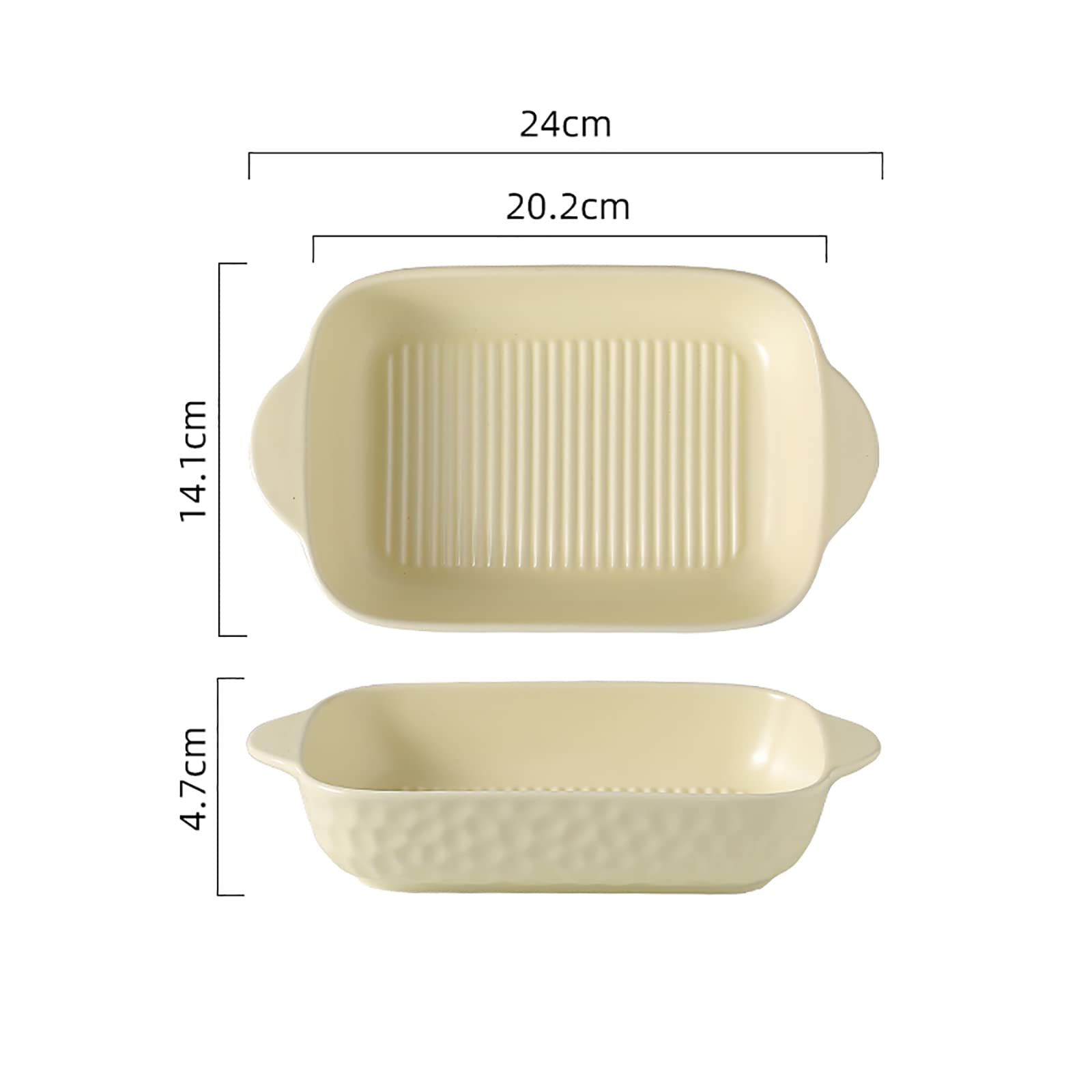Ustensiles de cuisson, plat de cuisson en céramique, petit plat à four, plat de cuisson en céramique moules de cuisson rectangulaires for la cuisson, le dîner de gâteau, la cuisine, le banquet et l'ut