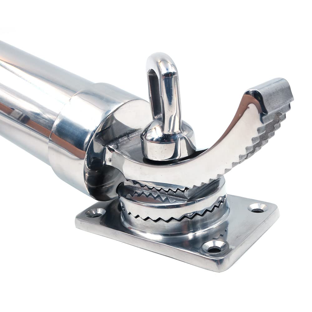 Angelrutenhalter für Angeln, 360 Grad verstellbar, 316 Edelstahl, Marinequalität, Deck-Halterung, rechteckige Basis für Meeresfischerboot, Yacht