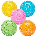 Fun Express Inflatable Polka-Dot Beach Balls (1 Dozen) in 6 Colors, Pool Party, Summer Water Fun and Birthday Parties, Bulk Pack for Adults and Children