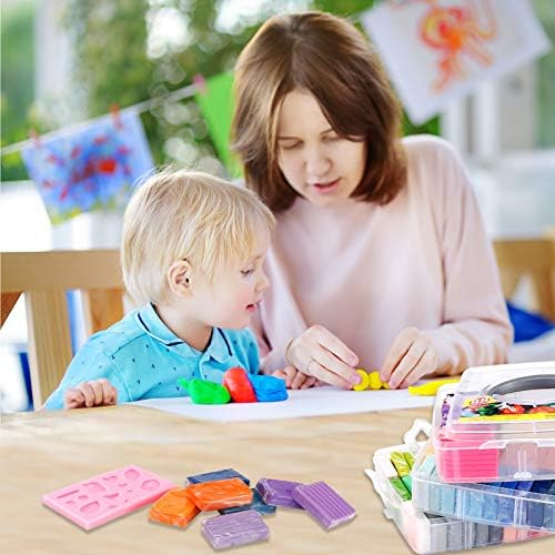 Polymer Clay 88 Colors, ESANDA Modeling Clay for Kids DIY Starter Kits, Oven Baked Model Clay with Sculpting Tools, Non-Toxic, Non-Sticky, Ideal Gift for Children and Artists 7 51A0ptBUSsL. AC