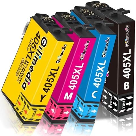 405XL Ink Cartridges Multipack, Gilimedia for Epson 405 XL 405XL Ink Cartridge, with Epson WorkForce Pro WF-4820 WF-4830 WF-3820 WF-3825 WF-4825 DTWF, WF-7830 WF-7835 WF-7840 Printers Ink, Packs of 4 Cover