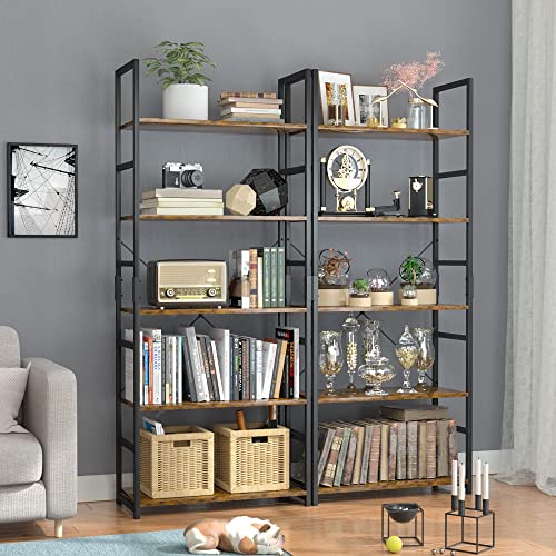 Otk 5 Tier Bookshelf, Tall Bookcase, Office Shelf Storage Organizer, Modern Book Shelf For Living Room, Bedroom, And Home Office, Vintage #TOP1