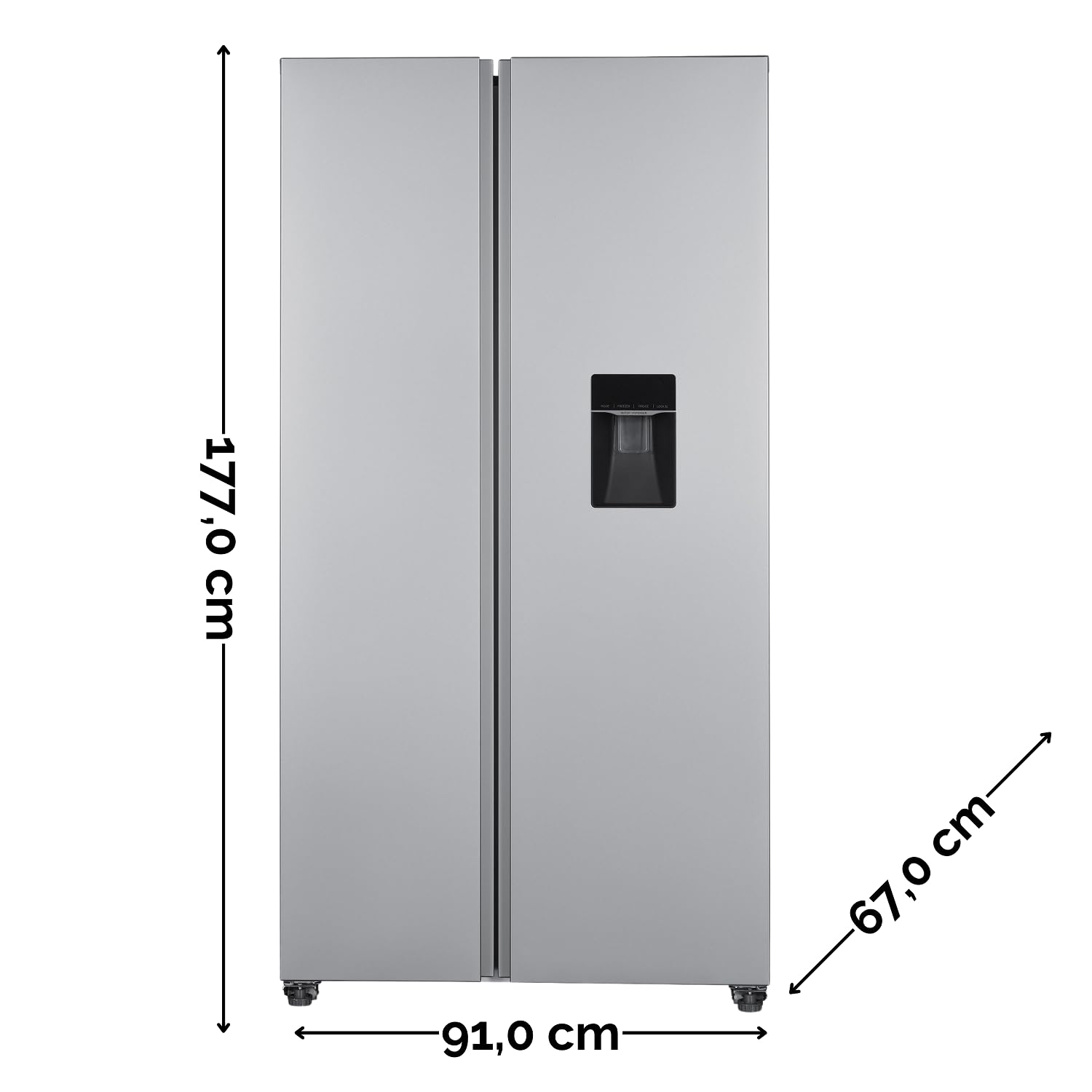 PKM Side-by-Side Kühl-Gefrierkombination SBS505DNFWDDIX, NoFrost, 2,5 L Wasserspender, 529 Liter