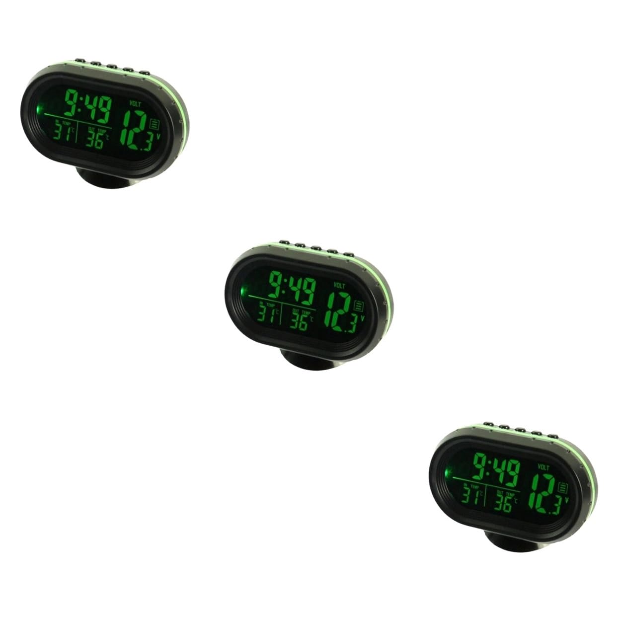 SOLUSTRE 3 Piezas De Reloj Digital Para Coche Reloj Automático Reloj Para Salpicadero De Coche Reloj Digital Medidor De Voltaje De Batería Reloj Para Coche Reloj Para