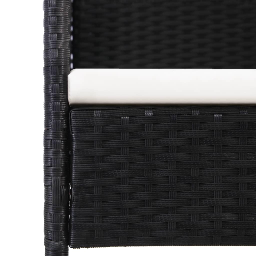 vidaXL Gartenstühle 2 STK., Gartenstuhl mit Kissen Stahlrahmen, Gartensessel Stuhl für Garten Balkon Terrasse, Sessel Stuhlset Gartenmöbel, Schwarz Poly Rattan