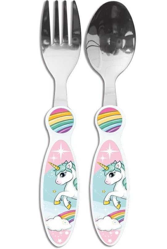 Set Posate Per Bambini In Acciaio Inox - 6 Pezzi Con Design Unicorno, Per Bambini Dai 3 Anni - Foto 7