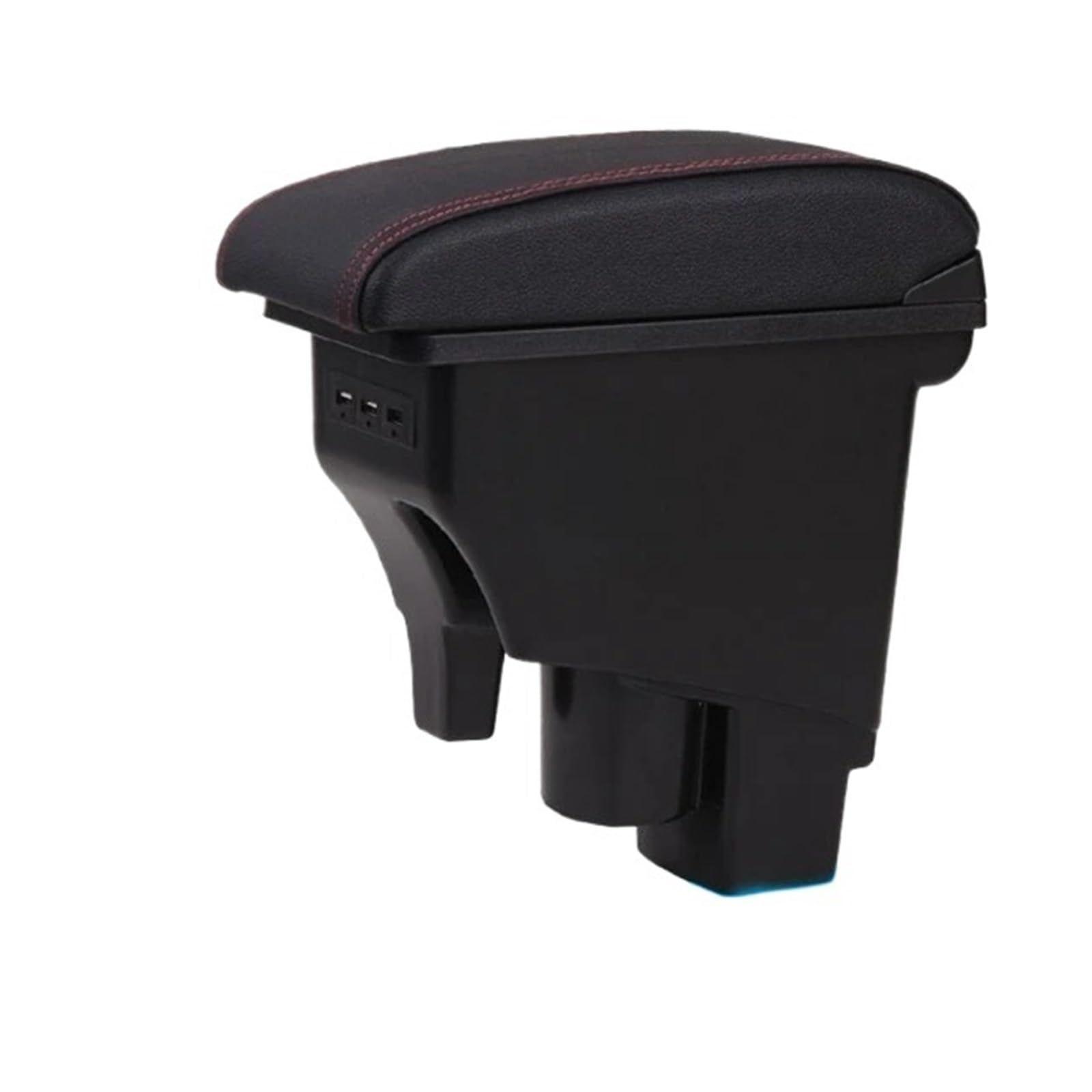 UMDJJU For Fit For Jazz 2001-2007 Arm Rest Rotatable Hatchback Center Centre Console Storage Box Armrest Car Centre Console Armrest Box(Black red line)