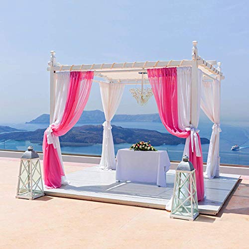 BIT.FLY 5M x 1.35M(16.4 x 4.4 FT) Organza Voitures nœud Chaise Organza écharpe de Chaise Chemin de Table Jupe bannière décorations Mariage Ceremonie Anniversaire Fête (Fuchsia) Cover