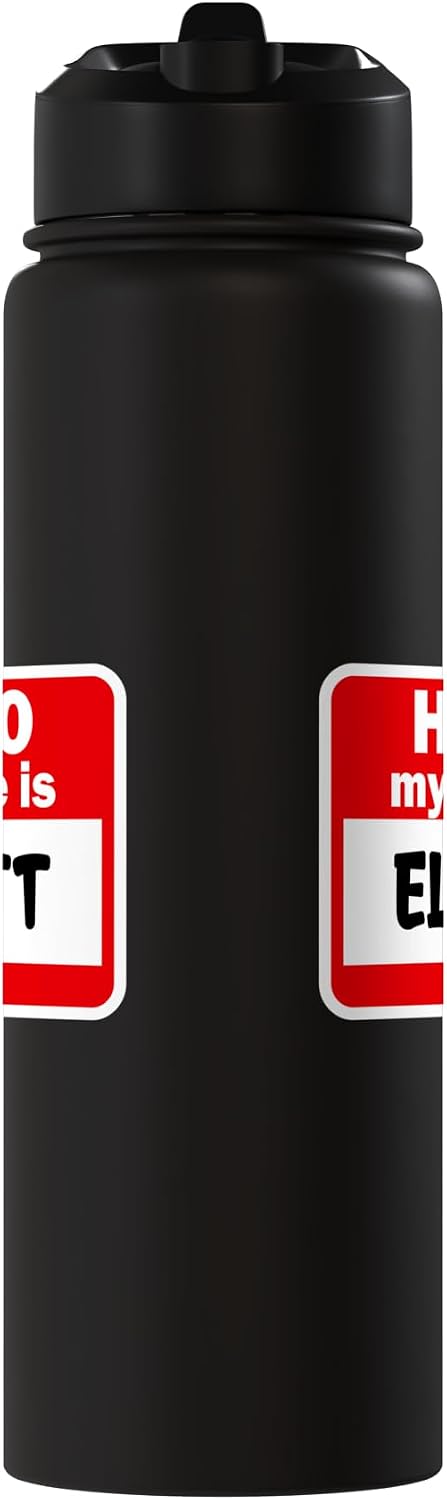 Elliott Hello Hi My Name Is Tshirt Name On Custom Stainless Steel Insulated Water Bottle