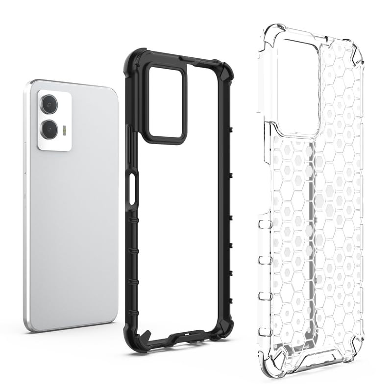 Image of Plastic Bumper Back Case Cover for Vivo Y55 5G / Y75 5G (Transparent)