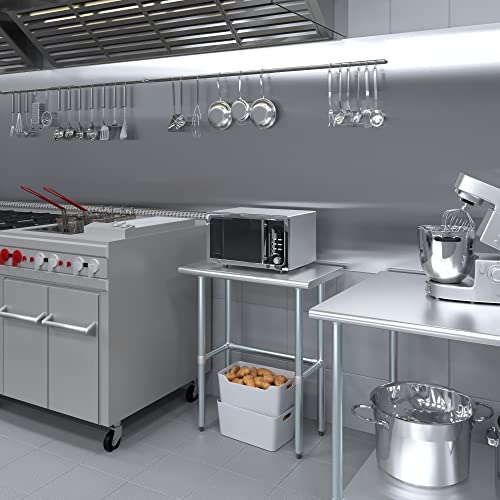 Image of AmGood Stainless Steel Work Table Open Base | Metal Work Bench (Stainless Steel Table Open Base, 30 inch Long x 18 inch Deep)