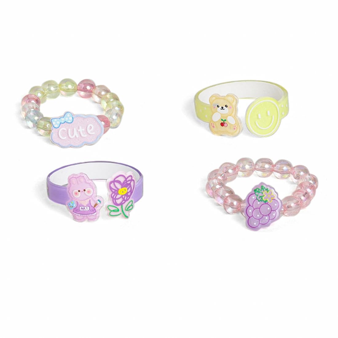 El Regalo 4PCs Cute Bracelets Set- Girls Kids Toddlers Multi Colored Rainbow Beaded Bracelets Set- Animal, Fruits Charms Jewelry for Baby/Toddler/Girl Kids (Option-9) (B0CBK66196) Amazon Price History, Amazon Price Tracker
