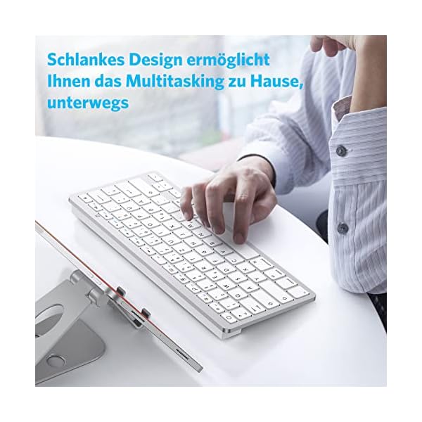 Emetok Deutsche Bluetooth Tastatur für iPad, Ultra-dünn QWERTZ Tastatur kompatible mit iPad 10,2/9,7,iPad Pro 11/iPad… – Bild 6