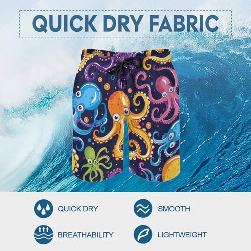 Octopus Print Men's Swim Trunks Breathable Bathing Suit Swimming Board Shorts Hawaiian Beach Swimwear 6