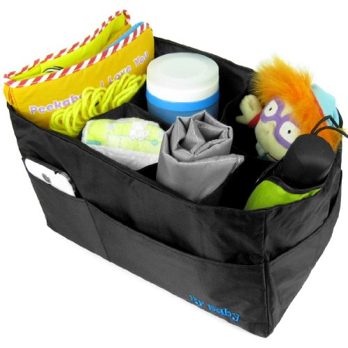 KF Baby Diaper Bag Insert Organizer - 12 x 6.4 x 8 inch, Black - Thumbnail 4