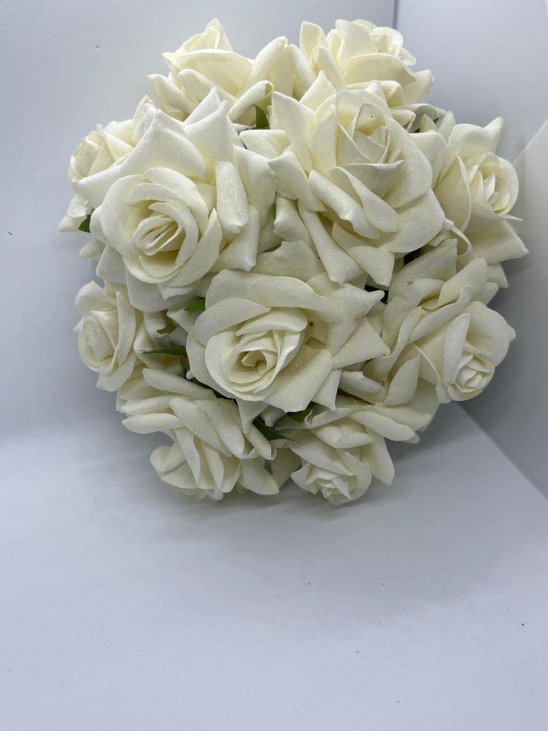 Artificial white Rose Flower Bun Hair Juda Maker Gajra Hair Accessories for Women and Girls (White Color) 1pcs