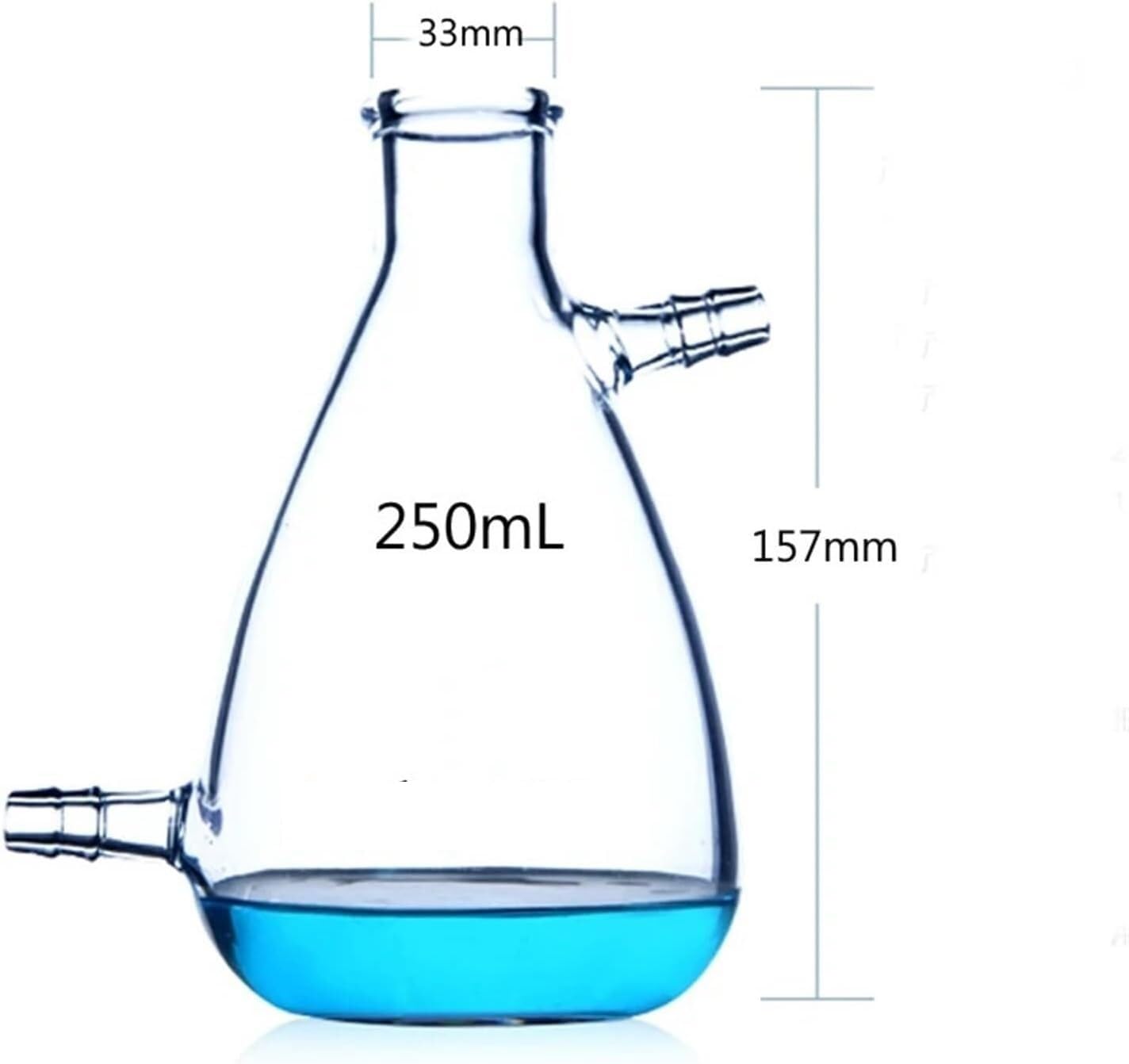 Zestaw szklanych kolb, 125 ml-2000 ml szklana kolba filtracyjna z dwoma rurkami Kolba ssąca laboratoryjna Szkło laboratoryjne(5000mL)