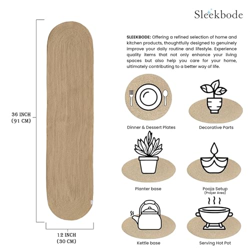Image of Dining Table Runner for 4 Seater | Table Runners for Living Room | Cotton Runner for Centre Table | Side Table Cover | Runner for Dining | Home Center Table Runner (91 X 30 Centimeter)