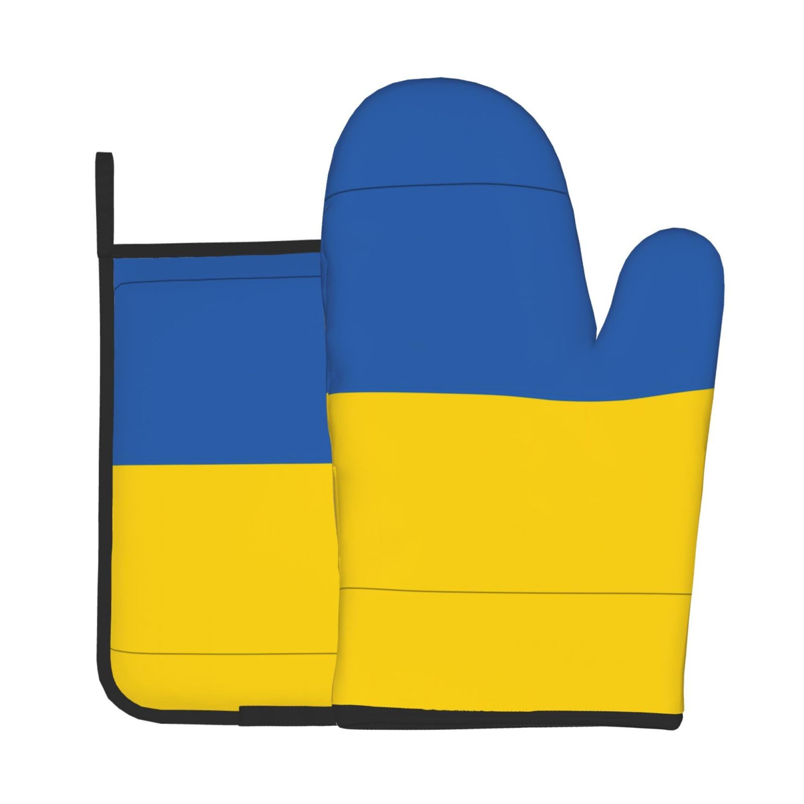 Oven Mitts and Potholders Set of 2 for Kitchen Baking Cooking GrayFlag of Ukraine Thick and Durable