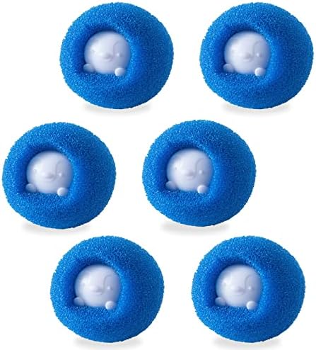 Laundry Dryer Ball Small Size 6 Pack, Sponge Dryer Balls Super Hair Absorption, Soft and Reusable Laundry Balls, No Damage to Clothing (Blue) Laundry Dryer Ball Small Size 6 Pack, Sponge Dryer Balls Super Hair Absorption, Soft and Reusable Laundry Balls, No Damage to Clothing (Blue)