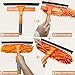SINYUM 2 in 1 Window Washing Squeegee & Duster with 2 Pad Compatible with Standard 3/4 Inch Threaded Poles for Home Indoor Outdoor Window Washing/Duster Head Only (Orange)