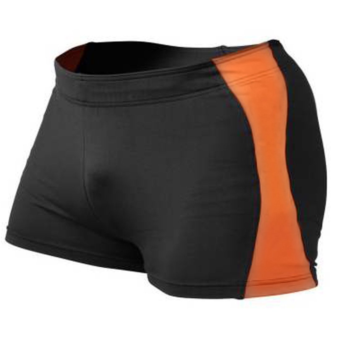 Muscle Alive Mens Gym Tight Bodybuilding Workout Shorts Fitness Sports Polyester and Lycra PLN Orange M