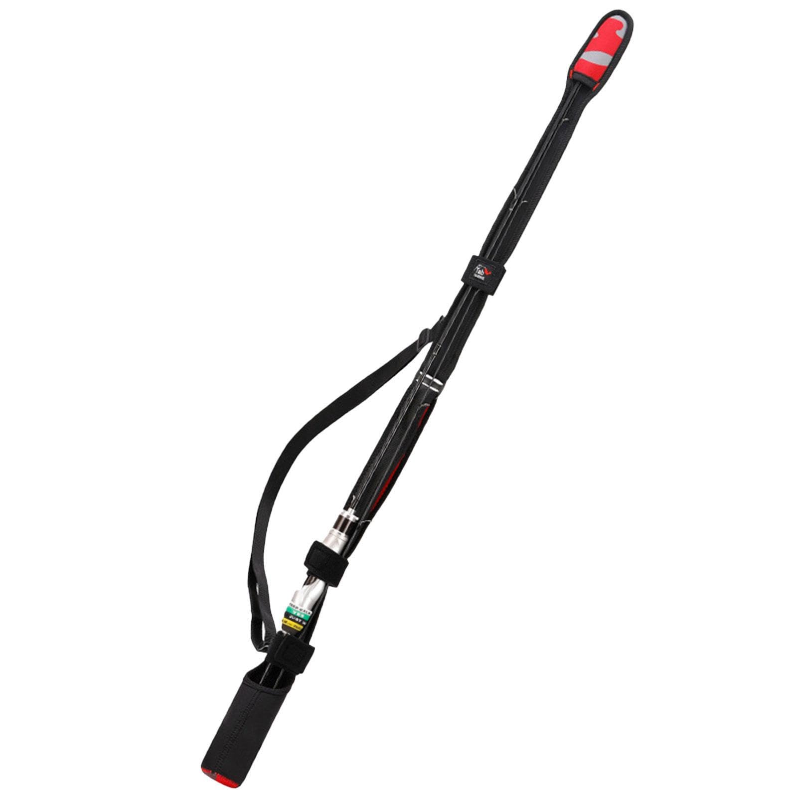 Weiting Black Rod Carrier Strap | Fishing Rod Wrap Sling Band - Adjustable Wear Resistant Portable Rod Sling Band For Beach Fishing Angler Sea Rock