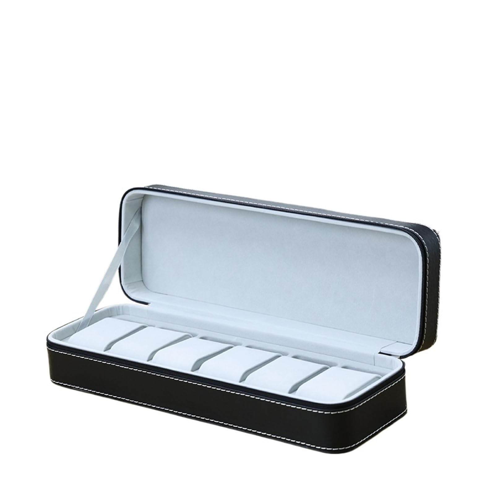 FVDZRFIE Watch Box Travel Dustproof Embedded Watch Box Zipper Portable PU Leather Storage Case Watch Display Box For Trips(Black)