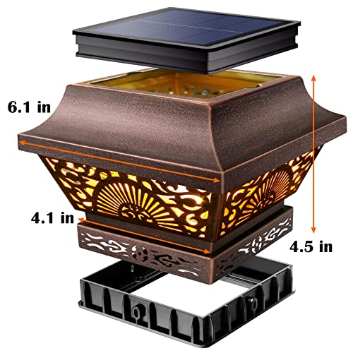 image for DenicMic 2 Pack Solar Cap Lights Outdoor Waterproof Metal Warm White L