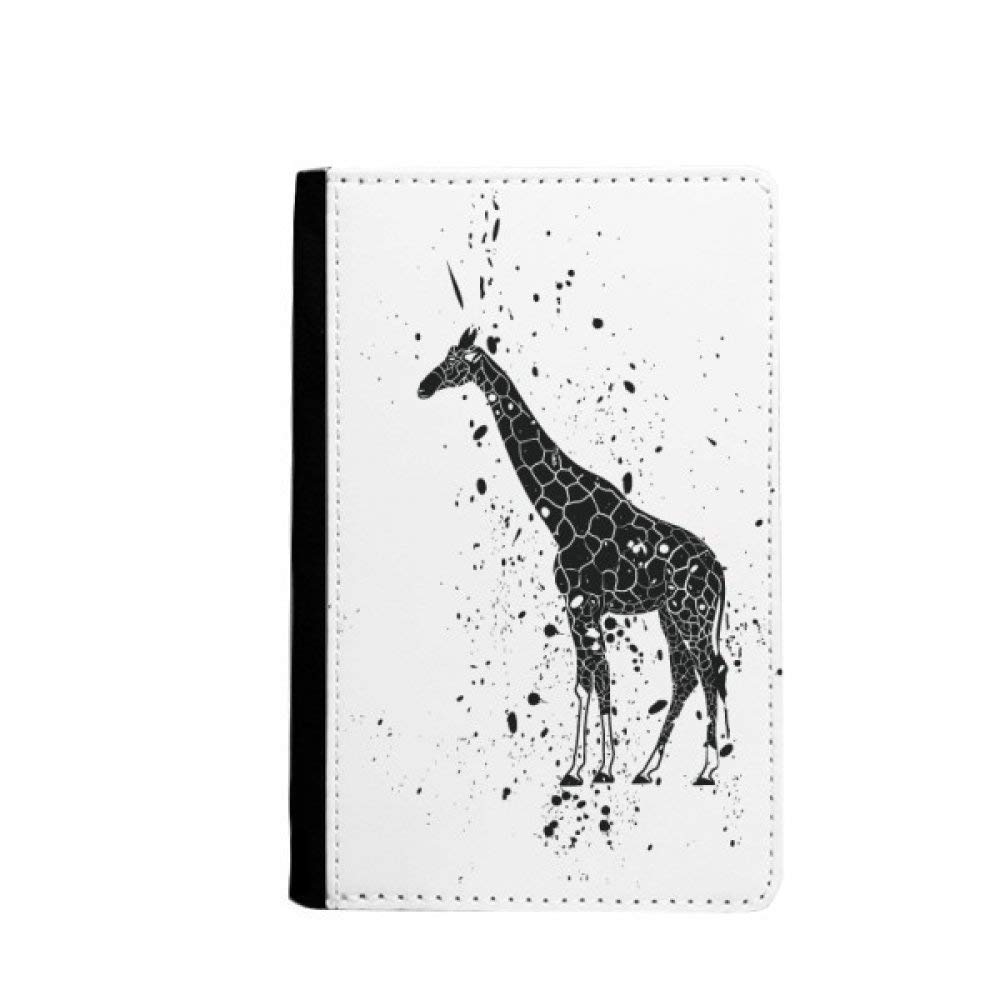 Porte-cartes motif girafe mexicain noir et blanc en toile imprimée