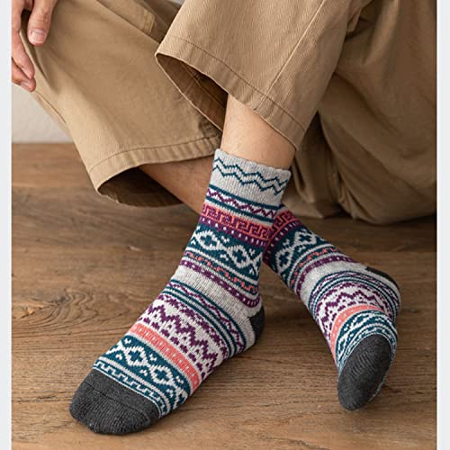 Image of Wool Socks for Women - Womens Wool Socks Winter Sock for men Warm Thick Knit Soft Vintage Casual Crew Sock