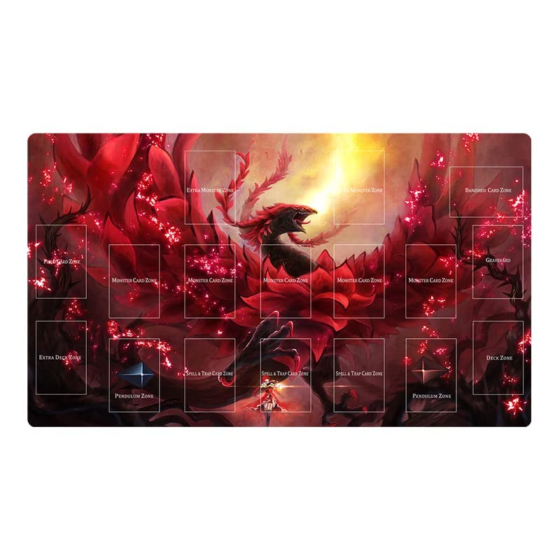 Mlikemat New Playmat Akiza Izinski Black Rose Dragon Mouse Pad TCG CCG Trading Card Game Mat + Free Bag (ZD014-99)