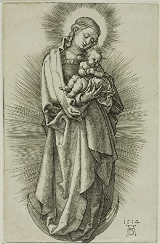 Pintura mural en lienzo de Albrecht Dürer: cuadro vintage de la Virgen para hogar y dormitorio