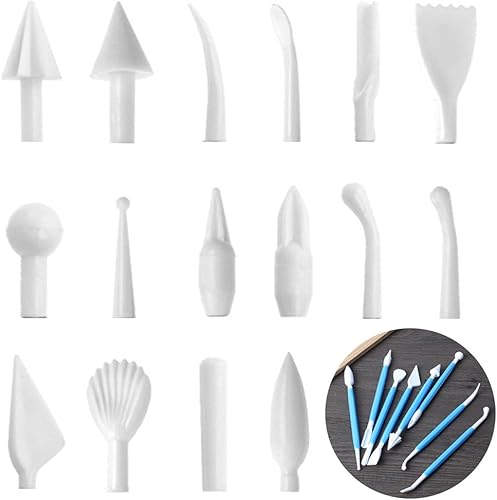 Miniatura 4 de DaKuan Fabulous - Kit de raspador de pasteles más suave y fondant, 6 piezas de raspadores decorativos y 16 herramientas de modelado y escultura