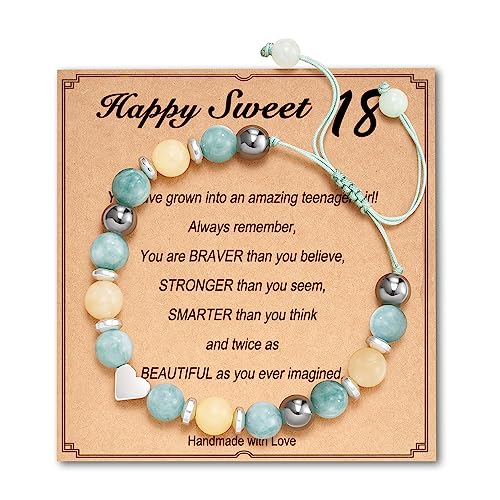 HGDEER 5th 8th College High School Graduation Day Gifts for Her Natural Stone Bracelet to Women Gifts for Sister Friend Daughter Granddaughter Niece