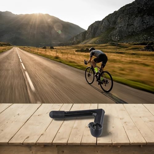 Gooseneck for Bike Stem for 22.2 mm Fork – Aluminum Alloy, -17° Angle, 80 mm Extension & 150 mm Center Pole Length, Compatible with 25.4 mm Handle(Black) - 5