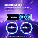 fanxiang M.2 SSD 2TB PCIe Gen5, Read/Write Speeds Up to 14000/13000 MB/s, 2TB NVMe SSD PCIe 5.0 with Graphite Cooling Sticker, Internal Solid State Drives for Desktop, Laptop -S910 Max - Image 3