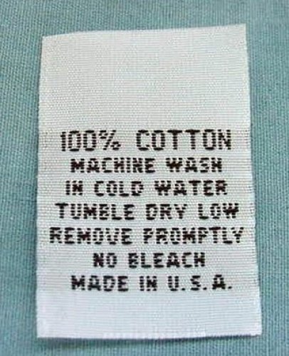 250 pcs White Woven Clothing Sewing Garment Care Label Tags - 100% Cotton