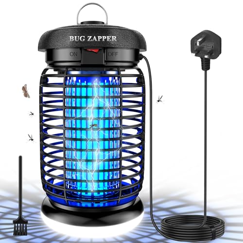 WUEAOA Bug Zapper Illuminated 4200V 15W UV Mosquito Killer Lamp Waterproof IPX4 Tasteless and Non-toxic Electric fly zapper for indoor and outdoor