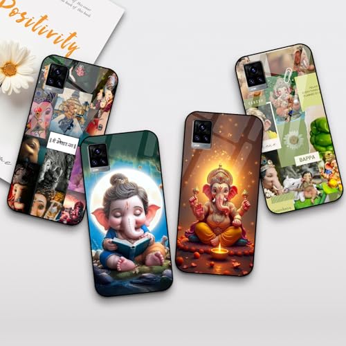 Image of COLORflow Back Cover Compatible with Vivo V20 | Ganesh Ji, Lord Ganesha Customized | Shockproof TPU Bumper with Camera Protection Back Cover Compatible with Vivo V20