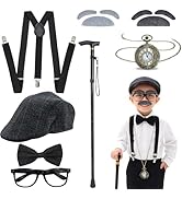 Kids Old Man Costume 100 Days of School Costume for Boys 1920s Old Man Costume Set for Kids Cospl...