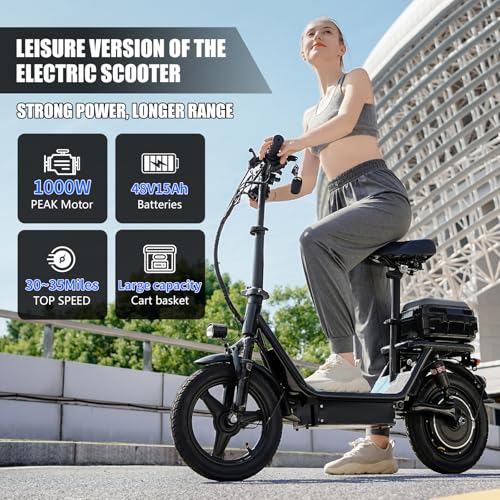 ASKGO Electric Scooter for Adults with Dual Brakes and Dual