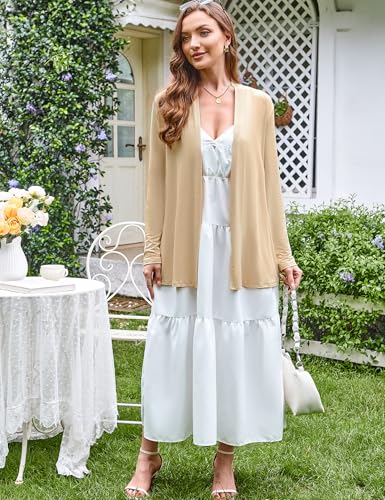 Image of Newchoice Womens Casual Lightweight Long Sleeve Cardigan Soft Drape Open Front Fall Dusters (S-3XL)