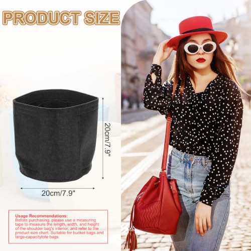 uxcell Purse Organizer Insert, 8" x 8" Portable Felt Organizer Bags Round Multiple Compartments Purse Liner for Bucket Bag, Domed Satchel, Tote Bag, Handbag Shaper, Black by uxcell - Used condition - Image 2