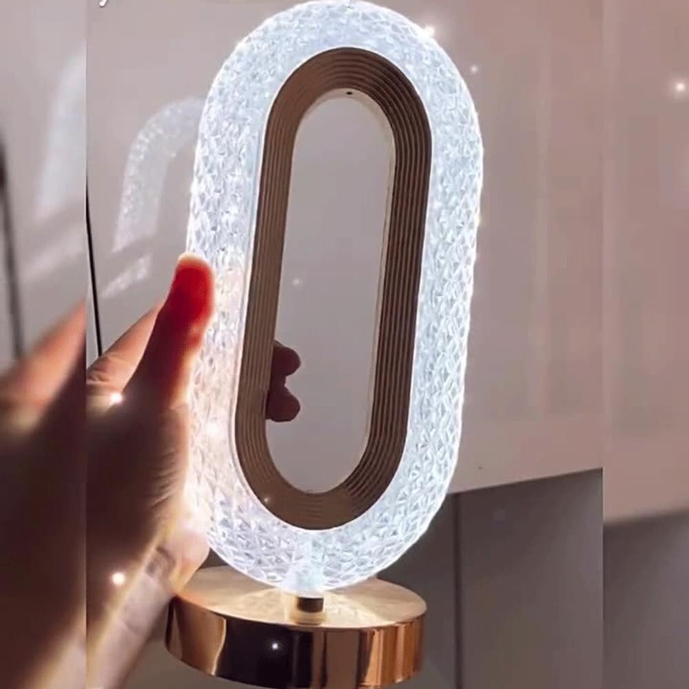Nowoczesna owalna kryształowa lampa biurkowa bezprzewodowa dotykowa lampa biurkowa romantyczna i wygodna lampa do pokoju dziecięcego lub willi lampa biurkowa