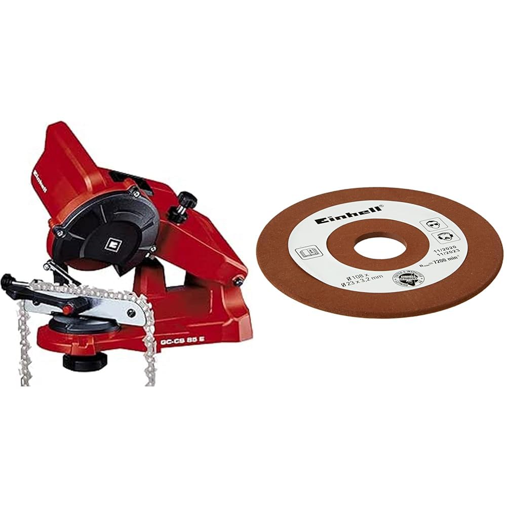 Einhell 4499920 Ostrzałka, Czerwony/Czarny, 255 mm x 220 mm & Einhell 4500076 Tarcza Szlifierka, Brązowy, ‎54.99 x 30 x 35 cm; 58.97 g, 3.2 mm, 1 Sztuka