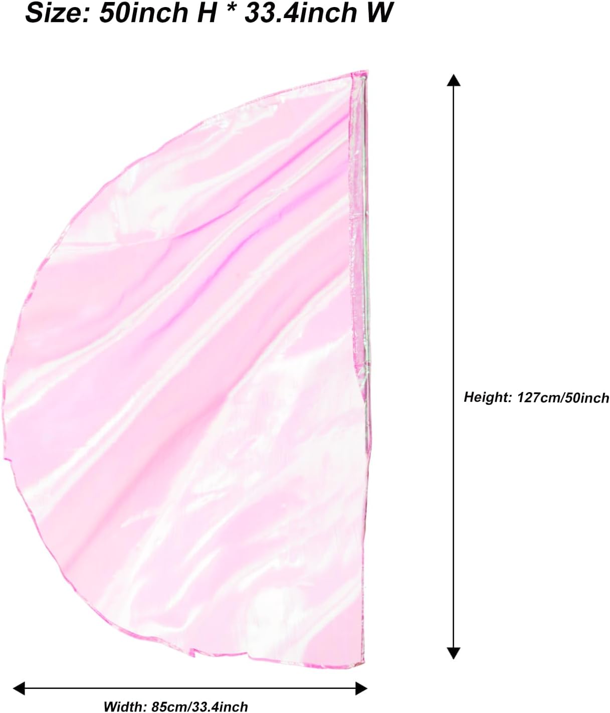 Worship Flag with Scalable Rod, 50" Soft Semicircle Polyester Flag for Dance Practice Performance, Praise Dance Flags, Church Flags, Flex Banner, Banderas de Danza (Pink)