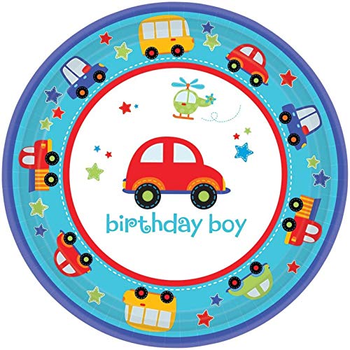amscan All Aboard 1st Birthday Party Plates 18 Count Multicolor One Size
